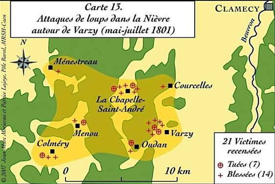 Carte de la zone géographique décrite au dessus, montrant à quel point les villages sont proches : il se touchent.